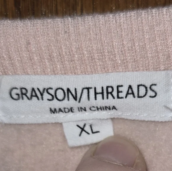 Grayson Threads Leopard Print Pink Gray Crew Neck Long Sleeve Sweatshirt Sz XL - Picture 3 of 4